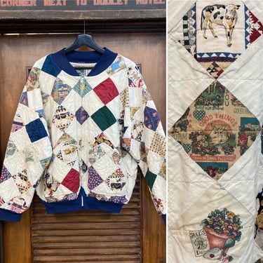 Vintage 1980’s Patchwork Bomber Quilted Jacket, 80’s Jacket, Vintage Quilt, Vintage Bomber, Vintage Clothing 