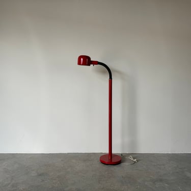 Mid-Century Modern Red Gooseneck Floor Lamp by Lightolier 