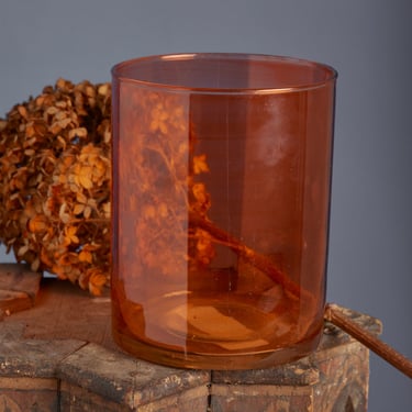 Hand Blown Apricot Colored Flashed Glass Vase from Marrakesh