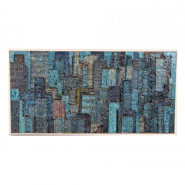 Abstract Blue Cityscape
