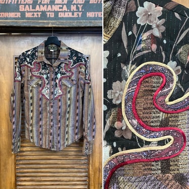 Vintage 1970’s “Koos Van Den Akker” Cotton Western Cowboy Designer Shirt, 70’s Snap Button Shirt, Vintage Clothing 