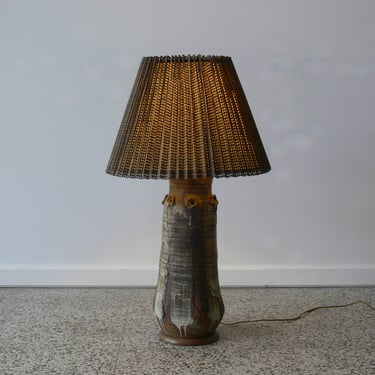 Vintage Bob Kinzie Inspired Glazed Ceramic Pottery Lamp 