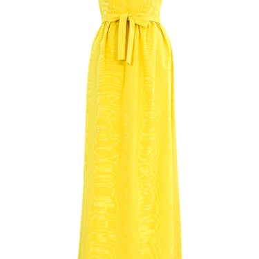 Yellow Moire Maxi Skirt