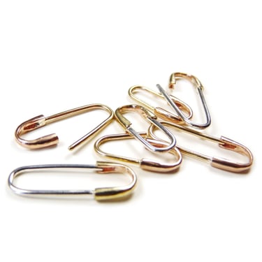 Passerine 2-tone Safety Pin Earring - Silver/Bronze