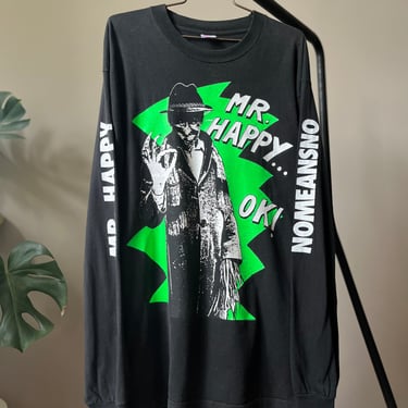 1990s NOMEANSNO "MR HAPPY" LONG SLEEVE T SHIRT