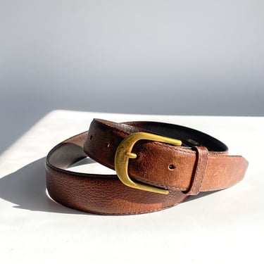Vintage YSL Classic Brown Leather Belt