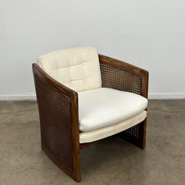 Vintage Cane barrel lounge chair #1 