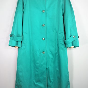 Rainy Forcast - 1990's - Green - Zip-in Wool lining - Trench Coat - by FORCASTER - Marked size 13/14 