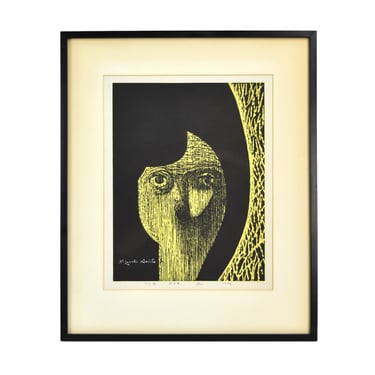 Kiyoshi Saito “The Eye” 1966 Midentury Japanese Woodblock L/E Print signed 