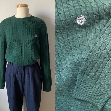Vintage Green Cable Knit Sweater 