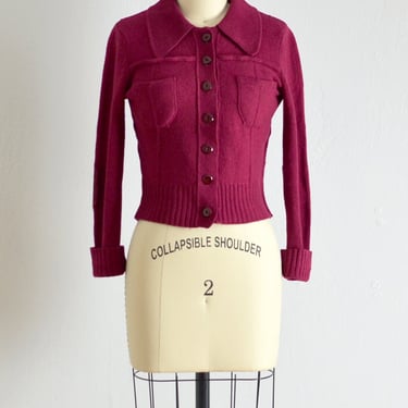 30s Bordeaux Woolies Sweater