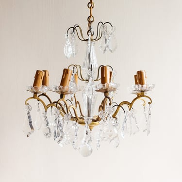 1950s French “Marie-Thérèse” Murano glass &amp; crystal chandelier