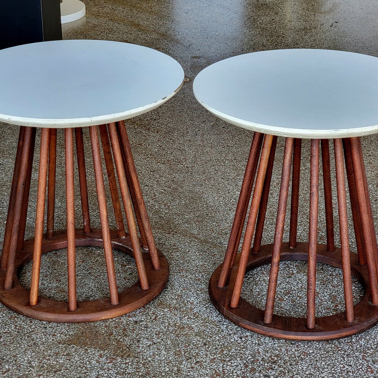 Pair of Arthur Umanoff Spindle Walnut Side Tables | Modern Picks