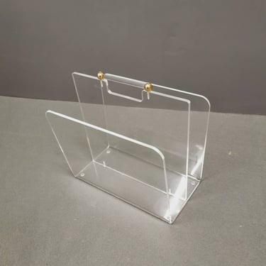 Plexiglass Magazine And Newspaper Rack, Magazine And Newspaper Holder, Mid Century Modem, Vintage Magazine Holder 