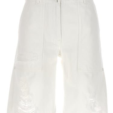 Givenchy Women Destroyed Denim Bermuda Shorts