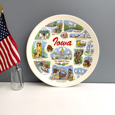 Iowa souvenir state plate - 1960s vintage 