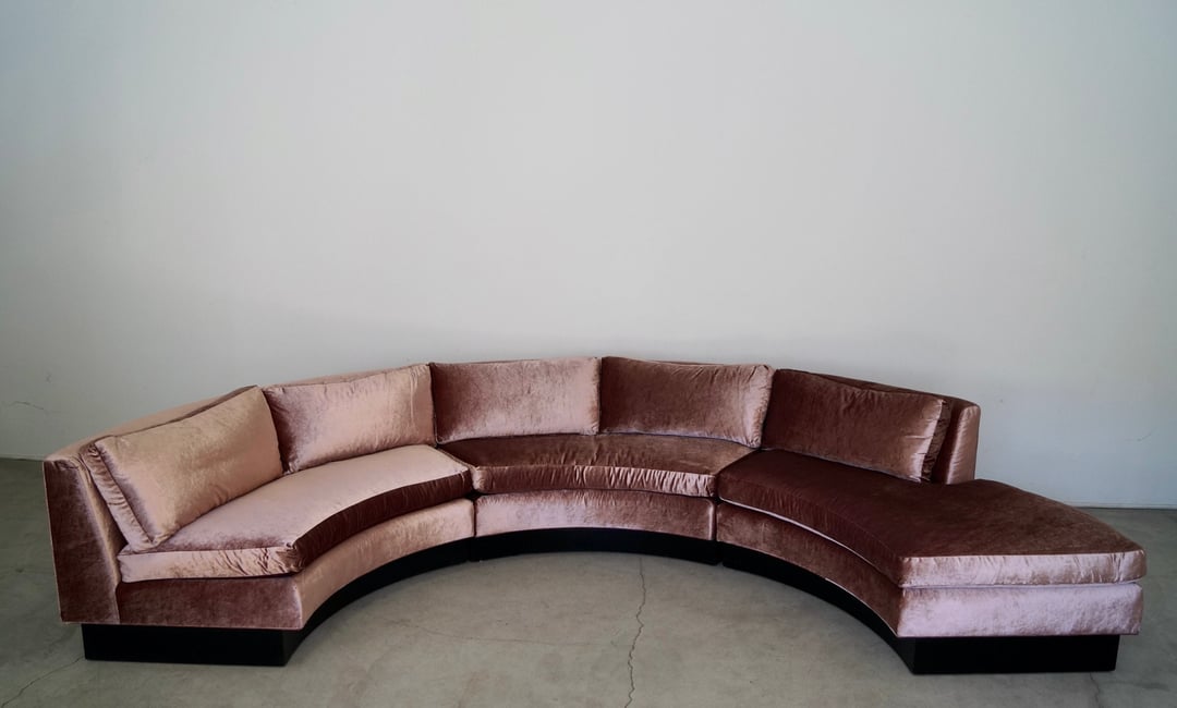Midcentury Modern Erwin Lambeth 3Piece Circular Sectional Sofa