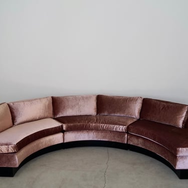 Mid-century Modern Erwin Lambeth 3-Piece Circular Sectional Sofa 
