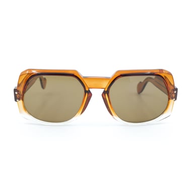 Amber Translucent Rectangular Sunglasses