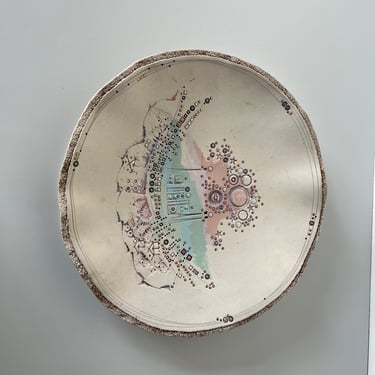 1980's Vintage Japanese Artistic Decorative Pottery Plate 