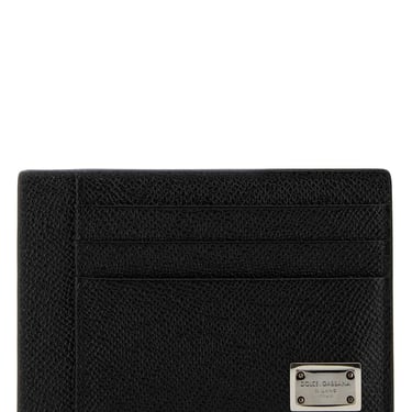 Dolce & Gabbana Men Black Leather Card Holder