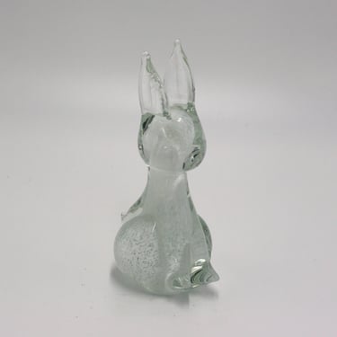 vintage glass rabbit with white speckles 