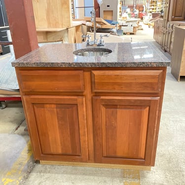 Freestanding Vanity with Stainless Steel Sink and Granite Countertop