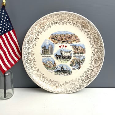 Utah souvenir state plate - vintage 1960s road trip souvenir 