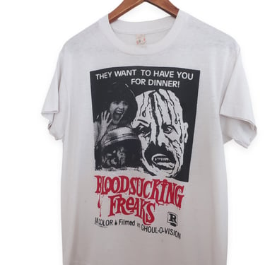 Horror film shirt / 70s movie shirt / 1980s Mutilation Graphics Bloodsucking Freaks gore horror t shirt Medium 