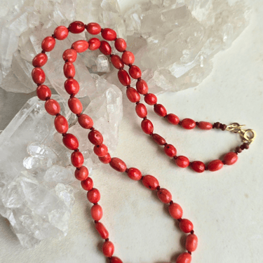 James + Jezebelle | Red Coral Knotted Necklace