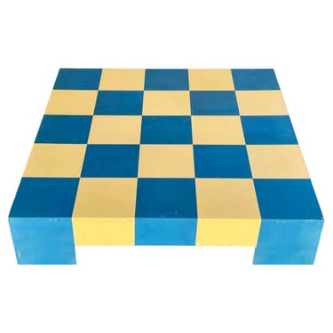 1960s Vintage Milo Baughman Chess Table Parsons Checkerboard Pop Art Mid-Century Low Coffee Cocktail 