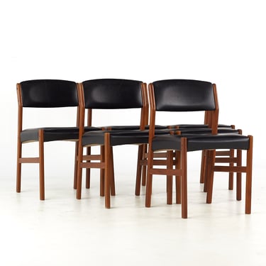 Erik Buch Style Mid Century Teak Dining Chairs - Set of 6 - mcm 