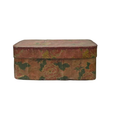 Vintage Pink Blossom Flower Graphic Rectangular Paper Mache Box ws4295E 