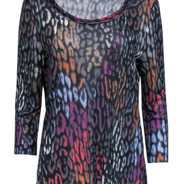 Escada - Multicolored Leopard Printed Silk Blend Top Sz L