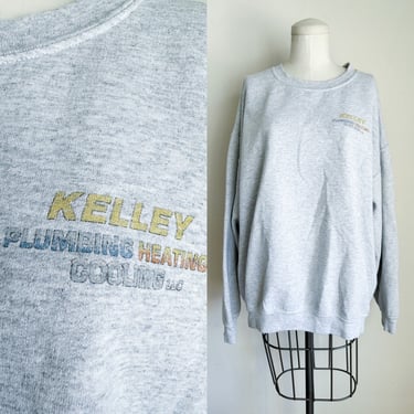 Vintage 1990s Gray Oversized Sweatshirt / XL 