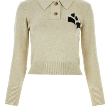 Isabel Marant Etoile Woman Melange Sand Cotton Blend Nola Polo Shirt