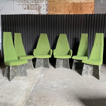 Adrian Pearsall Set of 6 Brutalist Dining Chairs 