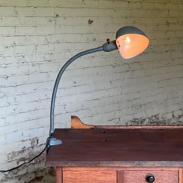 Vintage Clamp On Marks Mfg Gooseneck Machinist Lamp 
