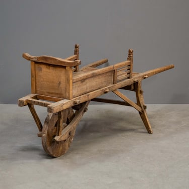 Vintage Chinese Elm Wheelbarrow