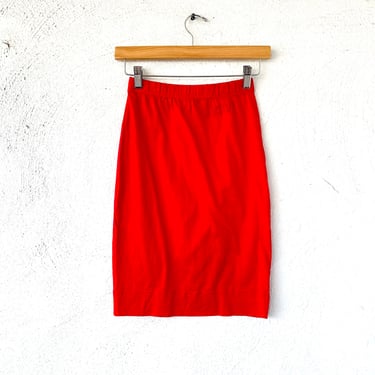 Vintage Gianfrano Ferre Red Hot Mini Minimalist Short Pencil High Waisted Mini Skirt 