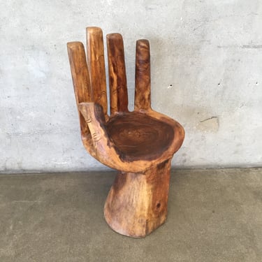 Carved Left Hand Teak Chair