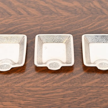 Tiffany & Co. Art Deco Sterling Silver Ashtrays or Catchall Trays, Set of Three