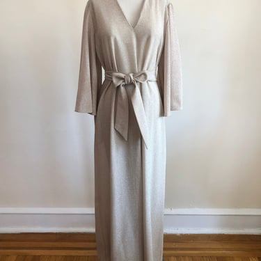 Gold Lurex Maxi-Dress with Angel Sleeves - 1970s 