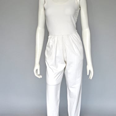 1980s Bettina Riedel white catsuit XS-M 