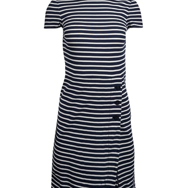 Tory Burch - Navy & White Striped Short Sleeve Wrap Dress Sz XS