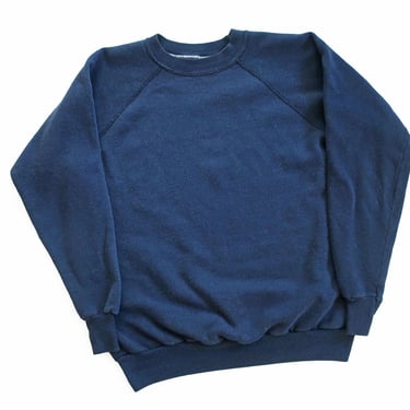 Vintage Heather Blue Crew Raglan Sweatshirt | Blank Cozy Fleece 