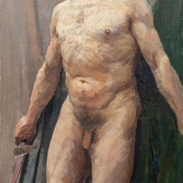 Aleksei Shovkunenko Nude Man Oil on Canvas