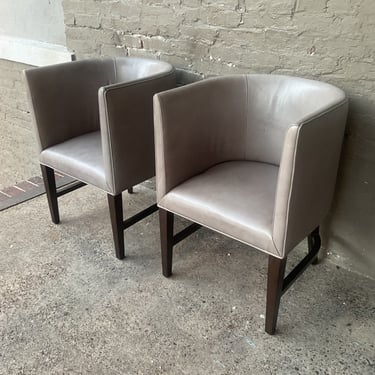 Pair of Leather Club Chairs