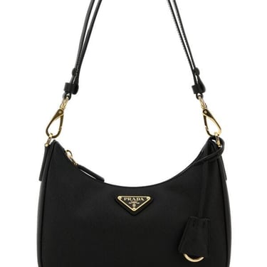 Prada Women Black Leather Mini Prada Re-Edition Shoulder Bag