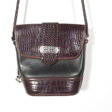 Vintage 90s Brighton Leather Bucket Crossbody Bag 